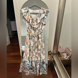 THML floral print midi dress. Worn once. Size SMALL.